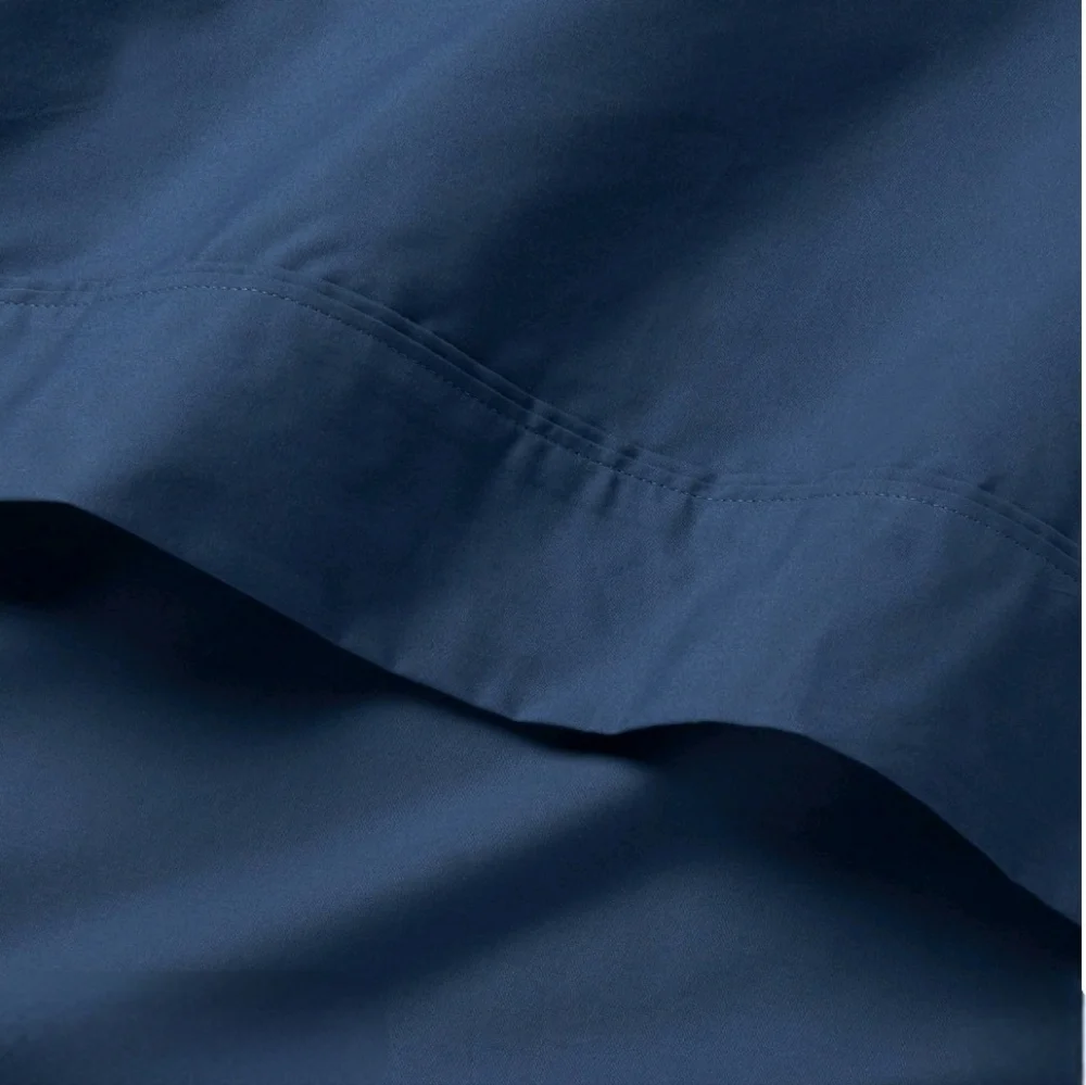 Threshold Full 300 Thread Count Ultra Soft Flat Sheet Dark Blue